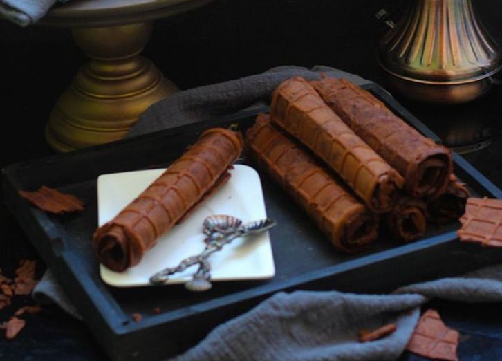 Шоколадные хрустящие вафли